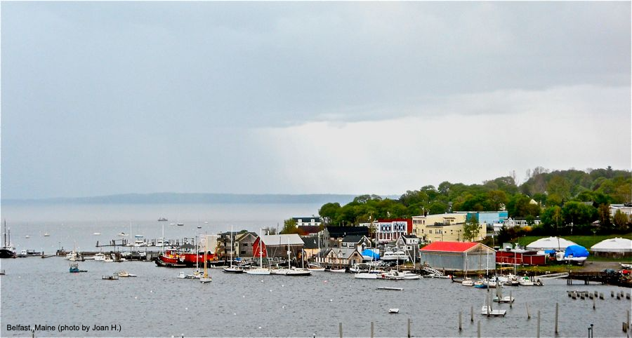 Scenic photo of Belfast, Maine waterfront. By Joan H